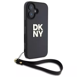 Phone case DKNY DKHCP16SPBSWSK for iPhone 16 (6.1) — black, wrist strap