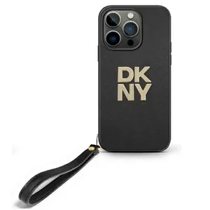 Phone pouch DKNY DKHCP16LPBSWSK for iPhone 16 Pro 6.3" black with wrist strap