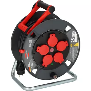 Cord reel Brennenstuhl 9231250100 5 AC outlets 25 m Black Red