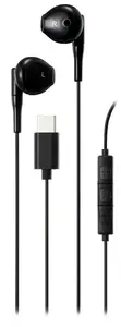 Проводная внутриканальная гарнитура Streetz C210-BLK с разъемом USB Type-C и встроенным микрофоном, черная