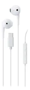 Проводная внутриканальная гарнитура Streetz C210-WHT с разъемом USB Type-C и встроенным микрофоном белого цвета для звонков и музыки