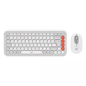 Клавиатура и мышь Logitech POP Icon Combo Универсальный Bluetooth QWERTY US Международный Оранжевый Белый