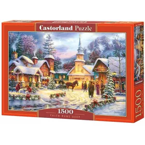 Пазл Castorland Faith Runs Deep — 1500 деталей, 470×680 мм, новогодняя тематика, 9+