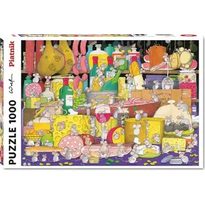Jigsaw puzzle Piatnik 1000 pieces — 'Mice are playing' illustration, adult puzzle