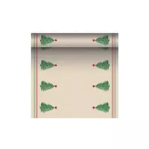 Table runner Papstar Christmastree with Star 89780, multicolor, 40 cm x 3 m