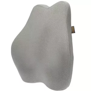 Lumbar support pillow MDH DRQE3S0BBXUXP — memory foam ergonomic, 450×410×105 mm, density 55 kg/m³, grey, pouch included