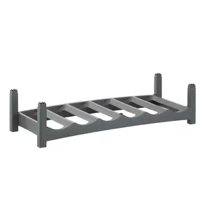 Tabletop wine rack rotho VARIO 6-bottle capacity, foldable, grey, 600×220×140 mm