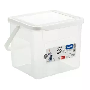 Container for cleaning liquids Rotho Basic 4.5 L model 1770201100RP, transparent technopolymer with lid and hanger hole