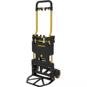 Folding Transport Cart STANLEY SXWT-FT585-SP hand truck, steel frame, 4 rubber wheels, load up to 137 kg, 7.3 kg, yellow/black