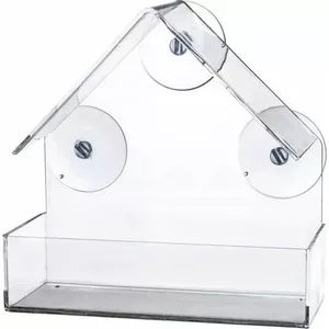 Кормушка Trixie TX-55610 прозрачная пластиковая 225 мл, размер 15×15×6 см