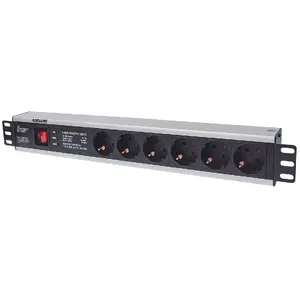 Розетка, Intellinet, 19" 1.5U Rackmount 6-Way, 3м шнур, защита от перенапряжения