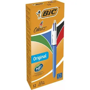 Klipša atsperes pildspalva BIC 982866 Melna Zila Zaļa Sarkana Vidēja 12 gab.