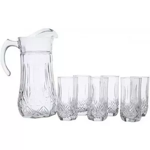 Dinner set Luminarc Brighton Sulas 7-piece (1.8 L bowl, 31 cl glasses) glass tableware