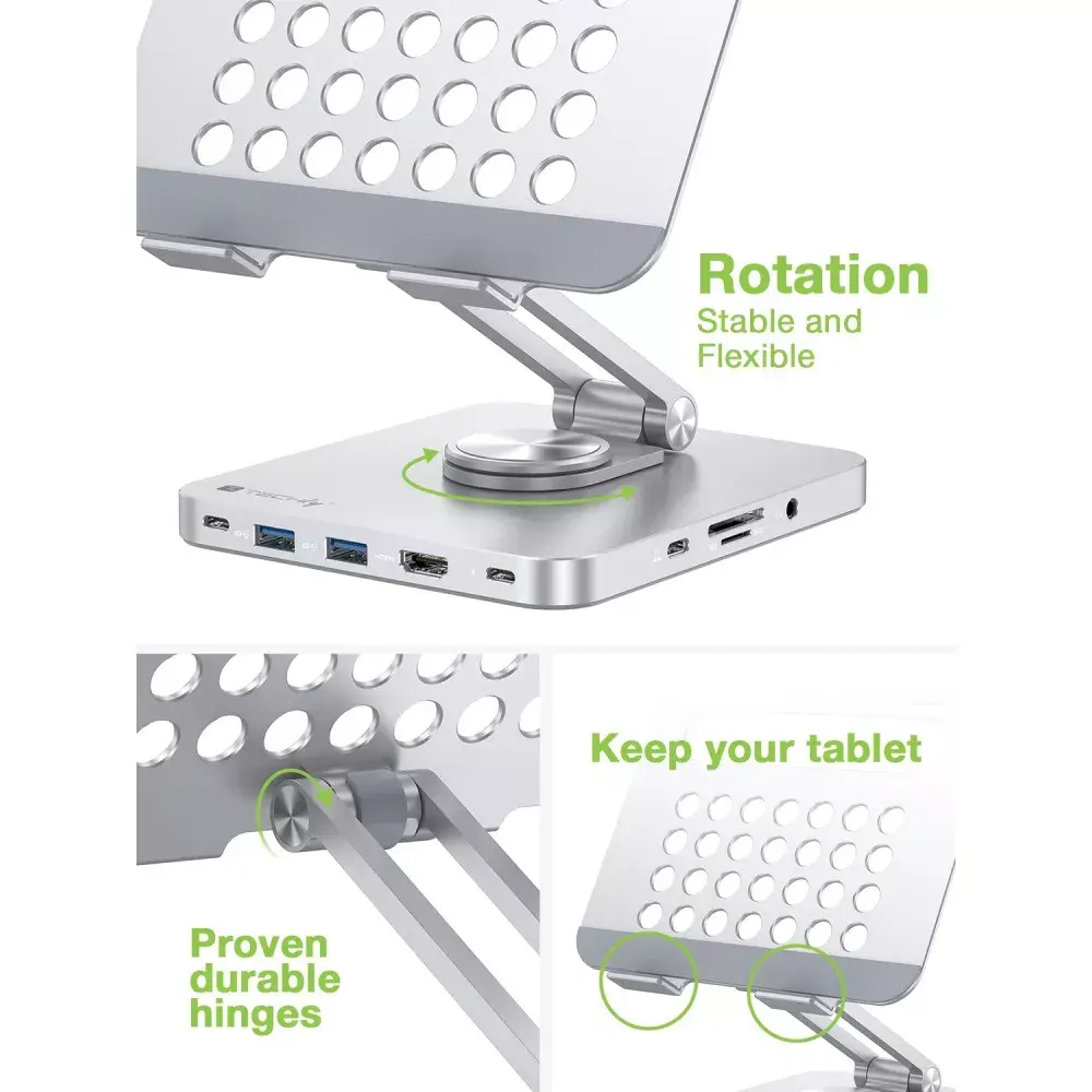 Tablet stand Techly 8-in-1 USB-C Hub Docking Station Photo 4