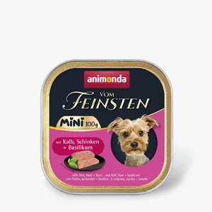 Wet dog food animonda Vom Feinsten Ham Veal Basil 100 g — grain‑free, adult small breeds