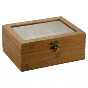 Чайница KESPER DE7659902 бамбук, 6 секций, тёмный бамбук, 22×9×16 см