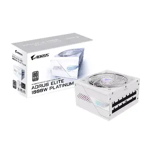Блок питания GIGABYTE AORUS ELITE P1000W ATX 3.1 1000 Вт 80 PLUS Platinum полностью модульный белый, 6×(6+2) PCIe, 8 SATA