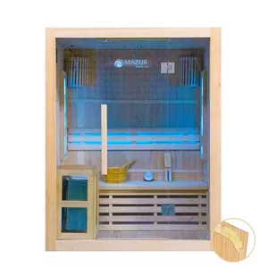 Dry Sauna AMUE AMO-EA3S for 3 persons, electric heater compatible, wooden cabin