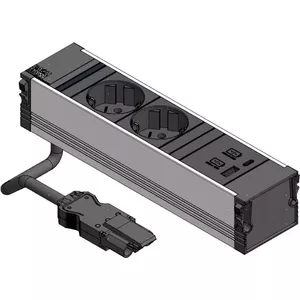 Сетевой фильтр Bachmann CONI с 2 розетками CEE7/3 и 1 USB A/C 22 Вт, кабель 0,2 м