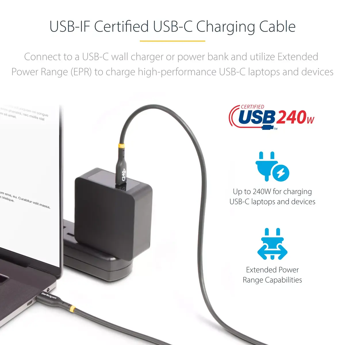 USB-C uzlādes kabelis StarTech.com 4m Photo 4