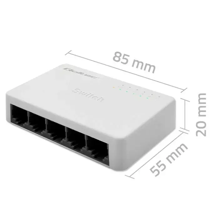 Network switch QOLTEC 52245 5xRJ45 100Mbps Photo 4