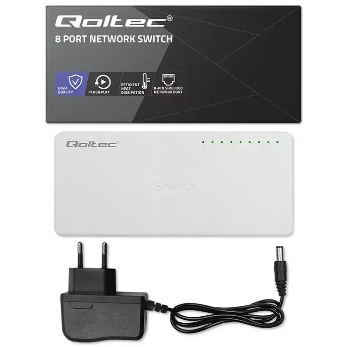 Network switch QOLTEC 52246 8xRJ45 100Mbps Photo 4