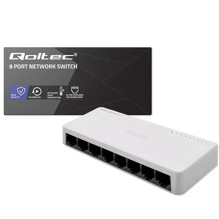 Network switch QOLTEC 52246 8xRJ45 100Mbps Photo 5