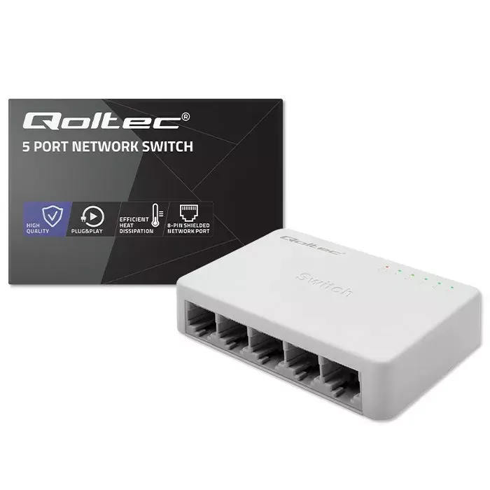 Network switch QOLTEC 52247 5‑port Gigabit Photo 5