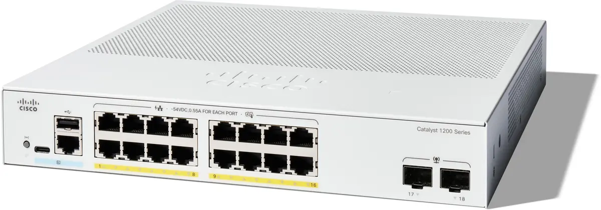 Cisco Catalyst C1200-16P-2G-RF Vadāms L2 Gigabit
