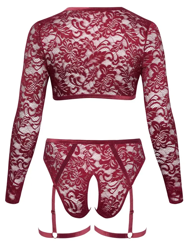 Lingerie set Cottelli Collection Briefs and Top XL Red Photo 6