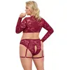 Lingerie set Cottelli Collection 3XL red crop top & briefs Photo 4