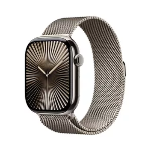 Viedpulkstenis Apple Watch Series 10 GPS + Cellular 46mm Dabiska titāna korpuss ar dabisko milānas siksnu - S/M