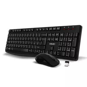 Wireless keyboard set Evolveo K1050 Quiet Design — compact wireless keyboard and mouse, Czech layout