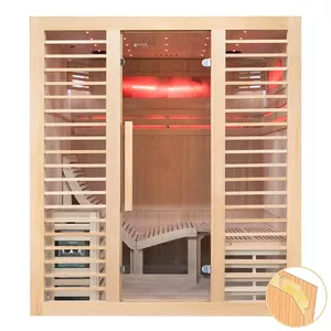 Dry sauna AMUE AMO 180x160x200 cm four-seater, wood-panel cabin for home