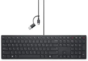 Проводная полноразмерная клавиатура Dell KB525C — USB, русская QWERTY, плунжер, чёрная