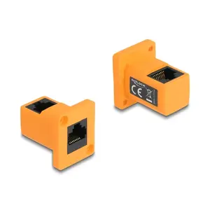 DeLOCK D-Type Модуль RJ45 разъем к разъему 90° угол оранжевый