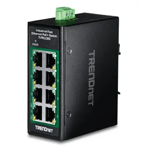 Nevadāms Fast Ethernet PoE pārslēdzējs TRENDnet TI-PELC80 — 8x 10/100 Mbps RJ-45, IEEE 802.3af/at, 48–56V DC, sienas stiprinājums