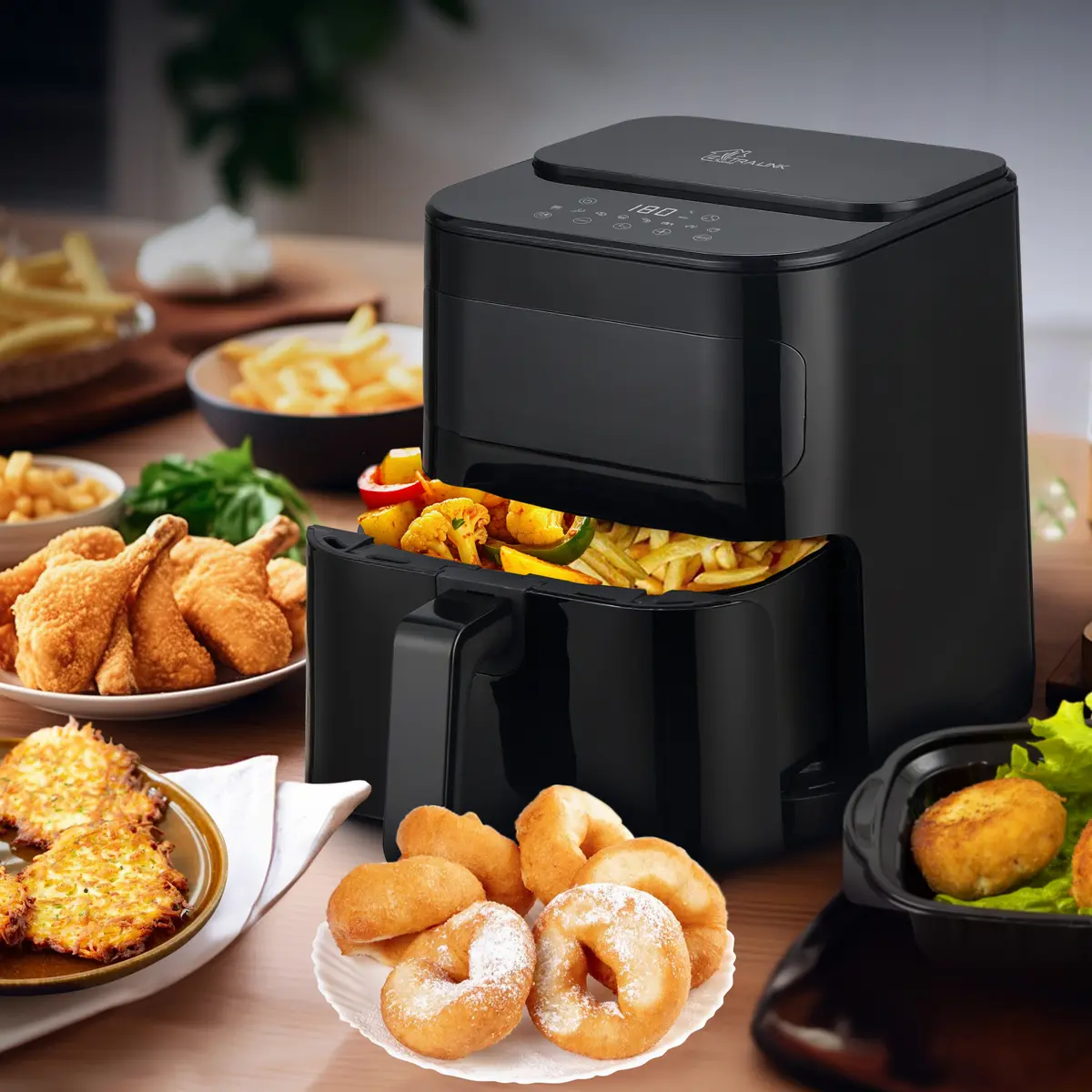 Фритюрница с горячим воздухом Extralink HOME AIR FRYER 5.2L EU SJ-520 Photo 7