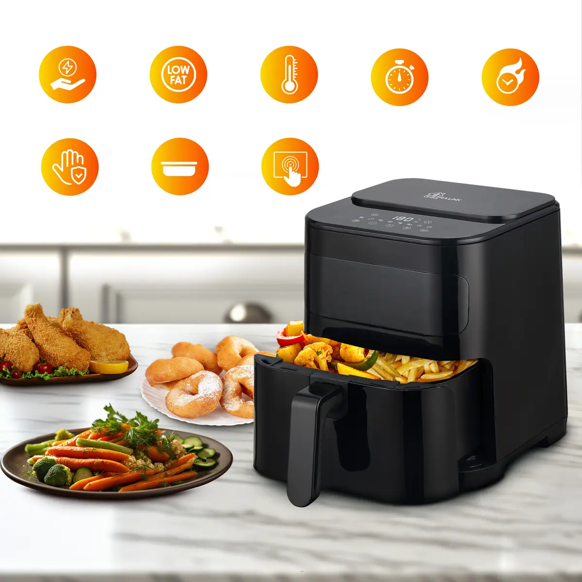 Фритюрница с горячим воздухом Extralink HOME AIR FRYER 5.2L EU SJ-520 Photo 9