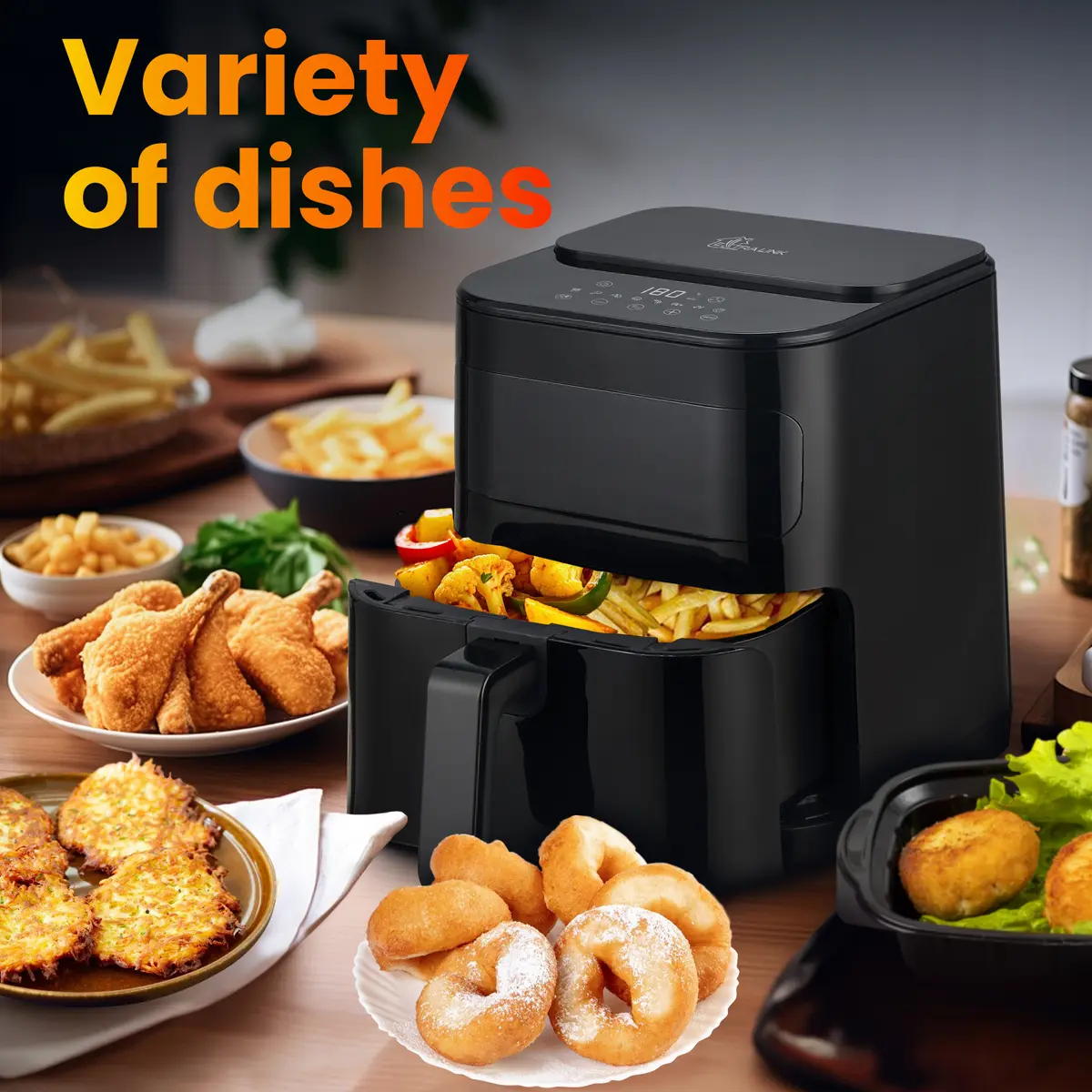 Фритюрница с горячим воздухом Extralink HOME AIR FRYER 5.2L EU SJ-520 Photo 19