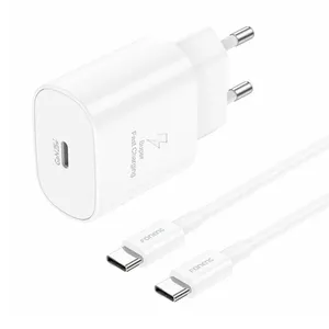 Foneng EU51 Mains Charger, 25W, USB-C Port, with USB-C to USB-C Cable, White