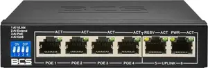 PoE Switch BCS BCS-B-SP0402 for 4 IP Cameras, 4-Port PoE Injector