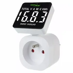 Energy wattmeter GreenBlue GB620E for mains 220V, max 16A, plug-in power/energy monitor
