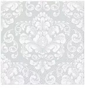 SALVETES 33X33CM BEAUTIFUL MOMENTS SILVER, Paw Decor Collection