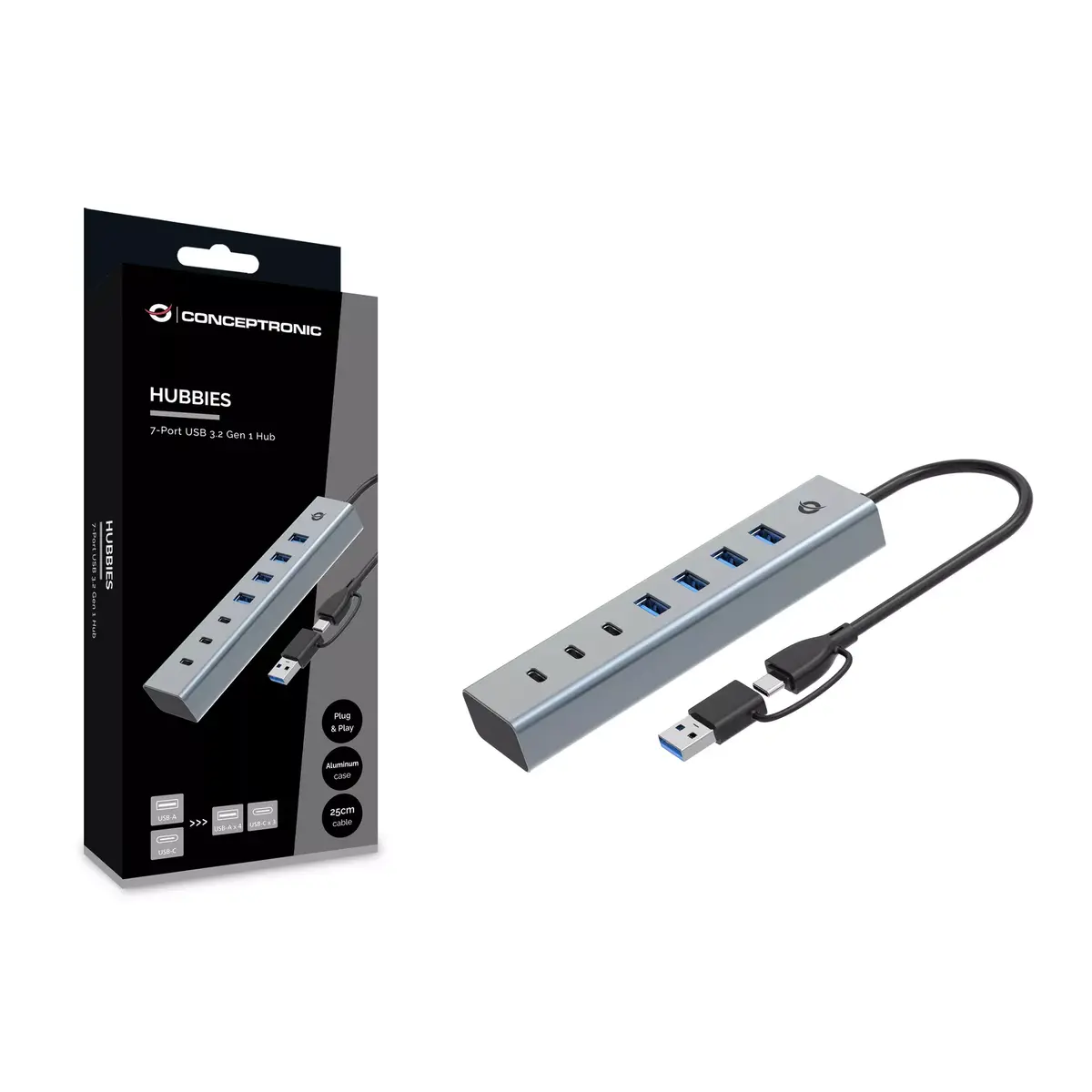 USB centrmezgls Conceptronic HUBBIES20G Photo 3