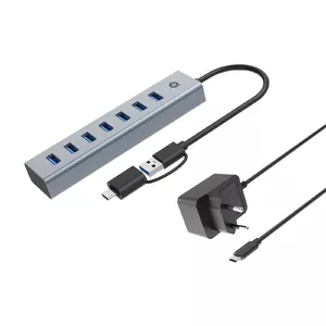 USB Hub Conceptronic HUBBIES21GP 7-Port USB 3.0 5Gbps Power Adapter