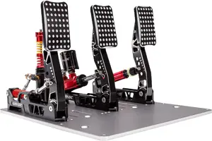 Simagic hydraulic tri-pedal set Crimson Edition S309 with 100 kg loadcell and standard throttle plate