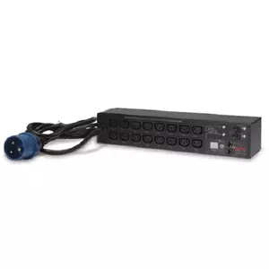 Распределитель питания APC AP7922B — 16 розеток C13, измеряемый и переключаемый PDU, 2U, 200–230 В, 32 А, кабель 3,05 м, чёрный