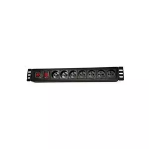 19" strāvas sadales panelis Lexi-NET NAPPAN2237B 7×230V kontaktligzdas ar 3 m kabeli
