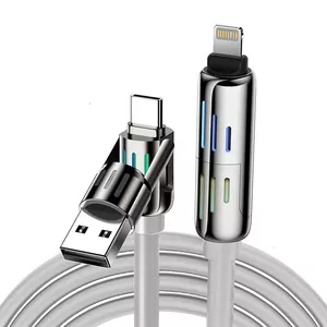 4-in-1 charging/data cable BlitzWolf BW-HDC6 — USB-C & USB-A to USB-C & Lightning, 1.2 m, up to 240W, RGB